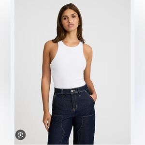 Express High Neck Ribbed Thong Bodysuit